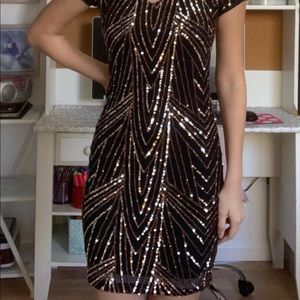 Black and Gold shiny dress